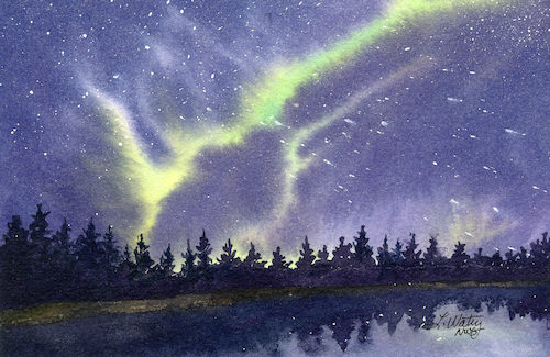 Northern Lights 4x6 $185 at Hunter Wolff Gallery